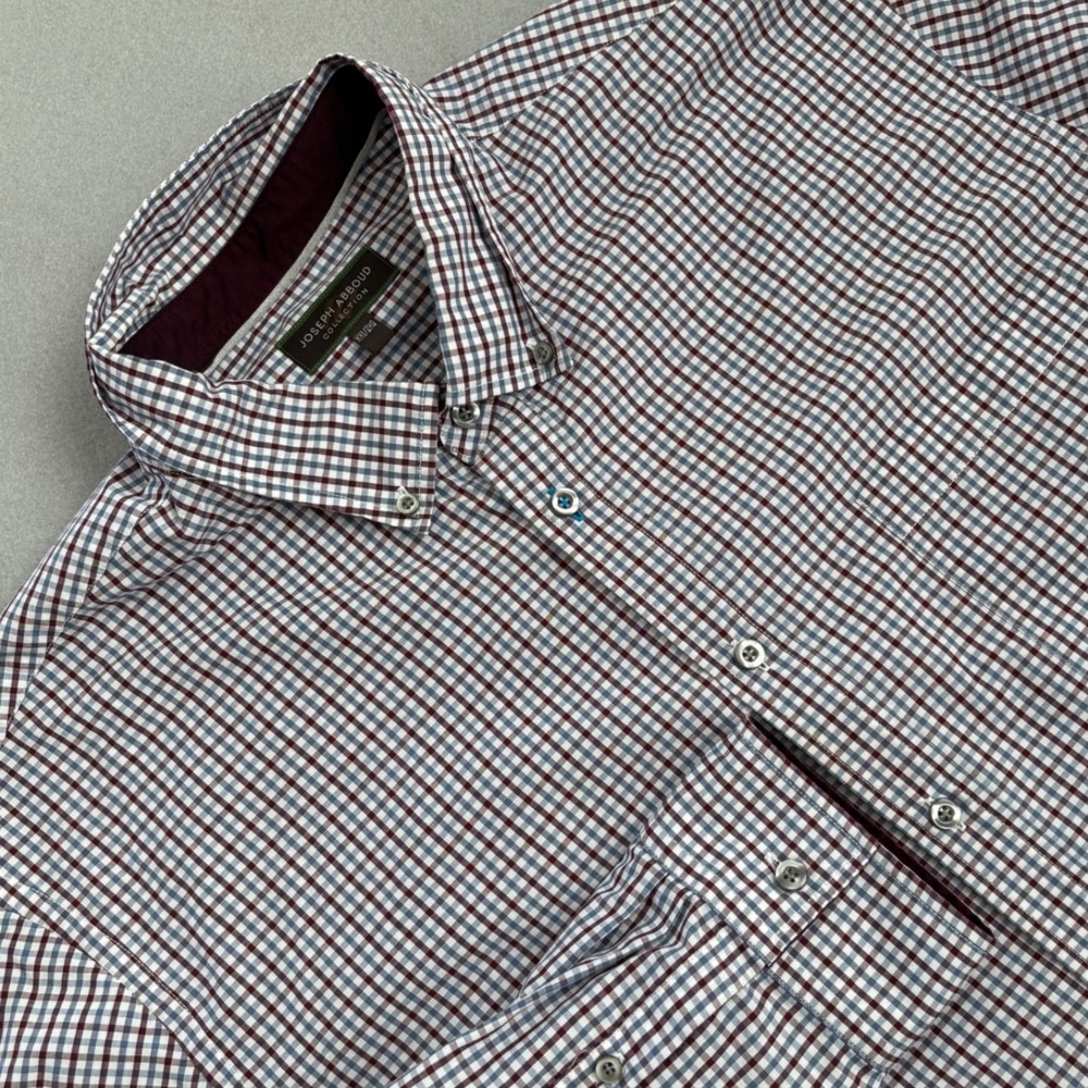 Joseph Abboud Collection Mens XXL Long Sleeve Micro Check Button Down Shirt